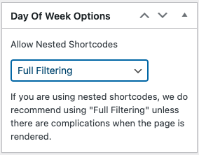 Graphic showing filtering options for nested shortcodes