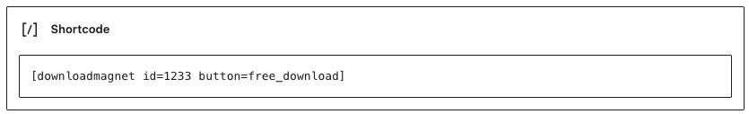 Image showing Shortcode block added and setup. 