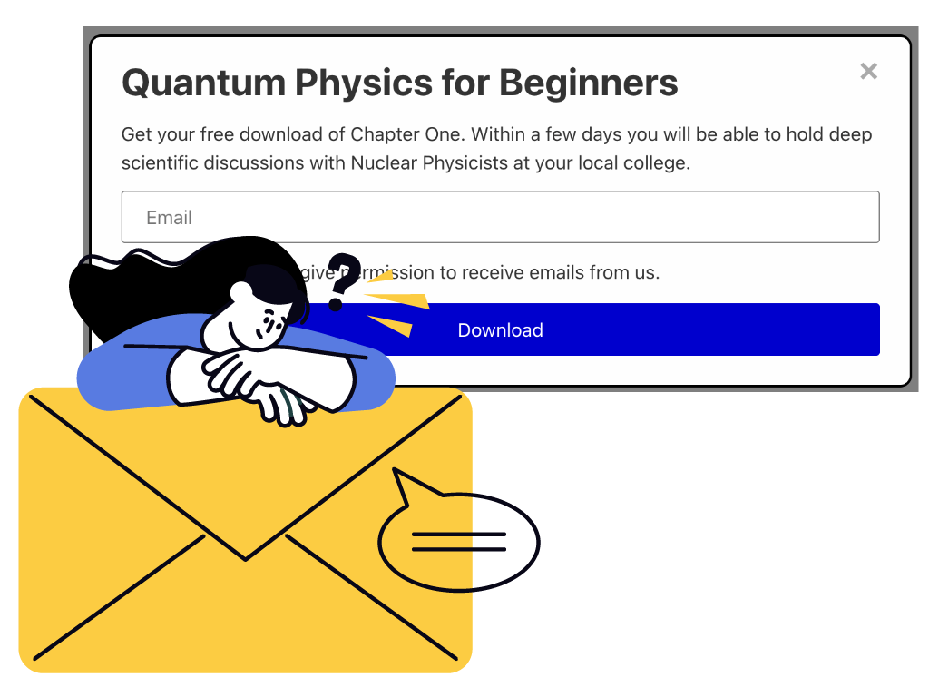 Shows the download magnet dialog and an email image